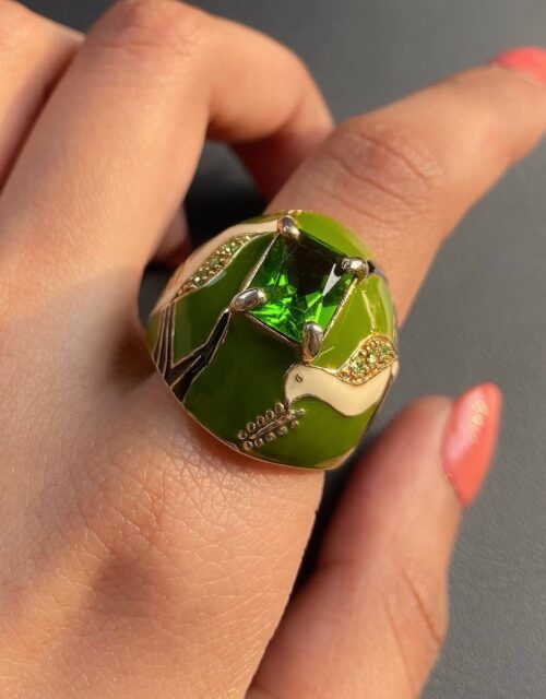 GREEN OASIS- Meenakari (Marcasite & Cubic Zirconia)