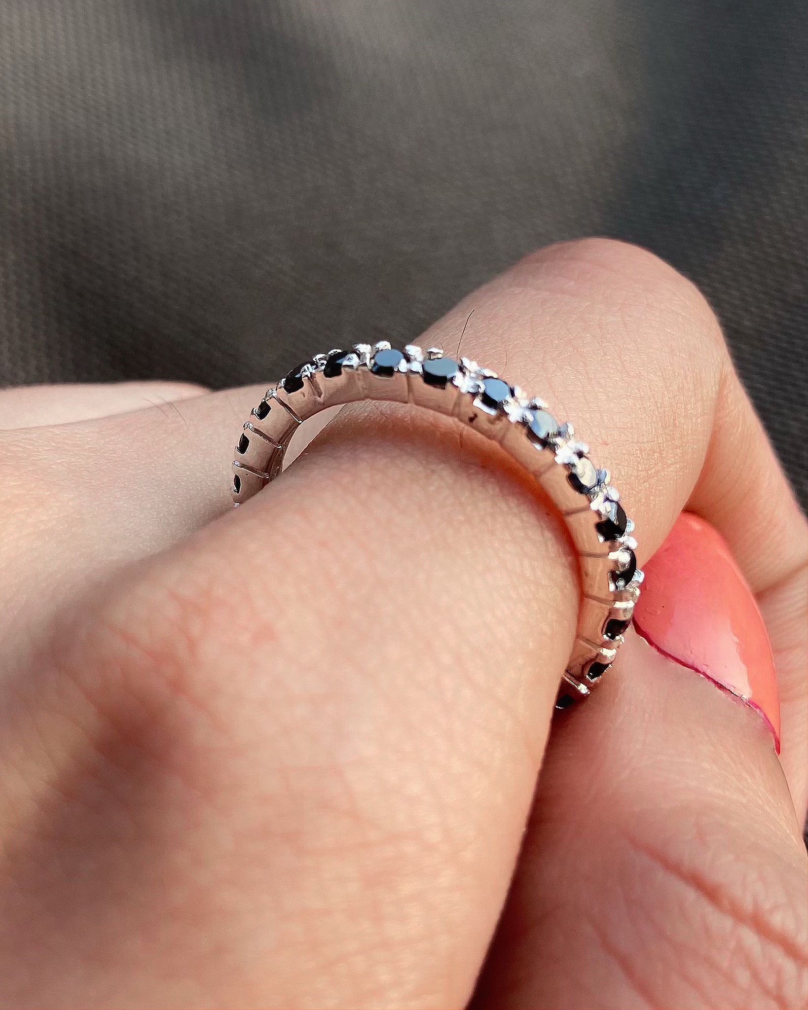 BLACK ETERNITY RING- Cubic Zirconia