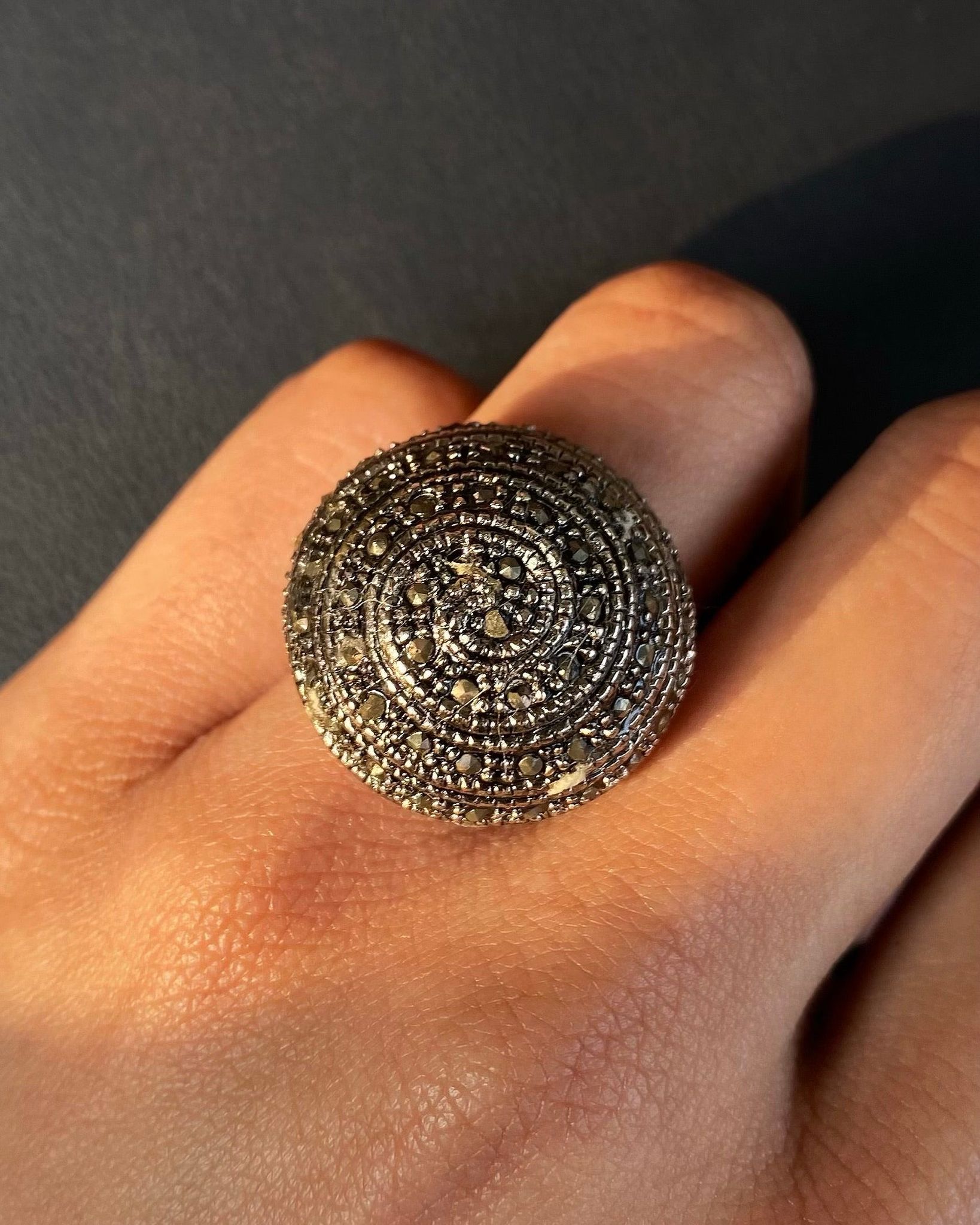 GERMAN SPIRAL RING- Marcasite Stones