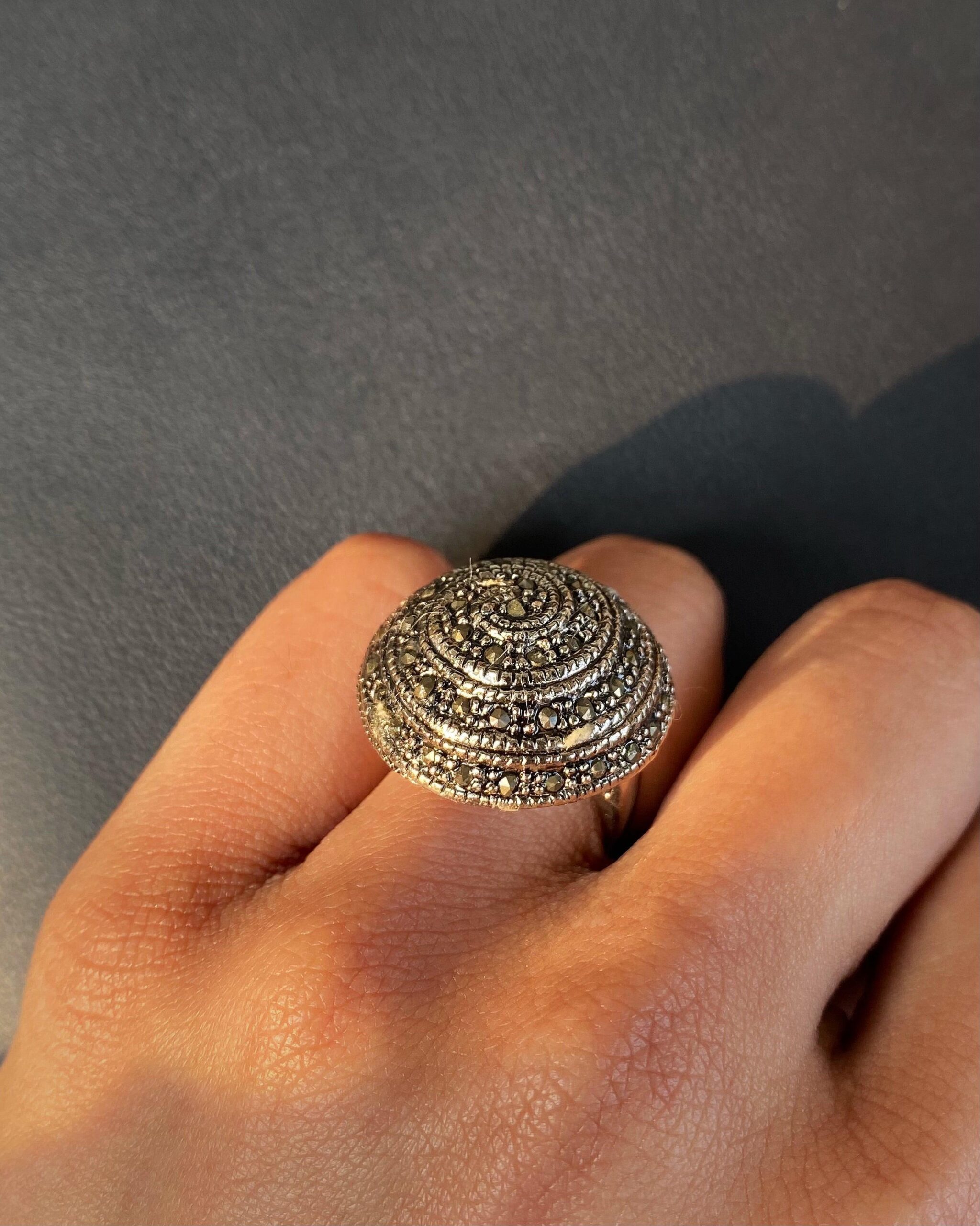 GERMAN SPIRAL RING- Marcasite Stones - Image 4